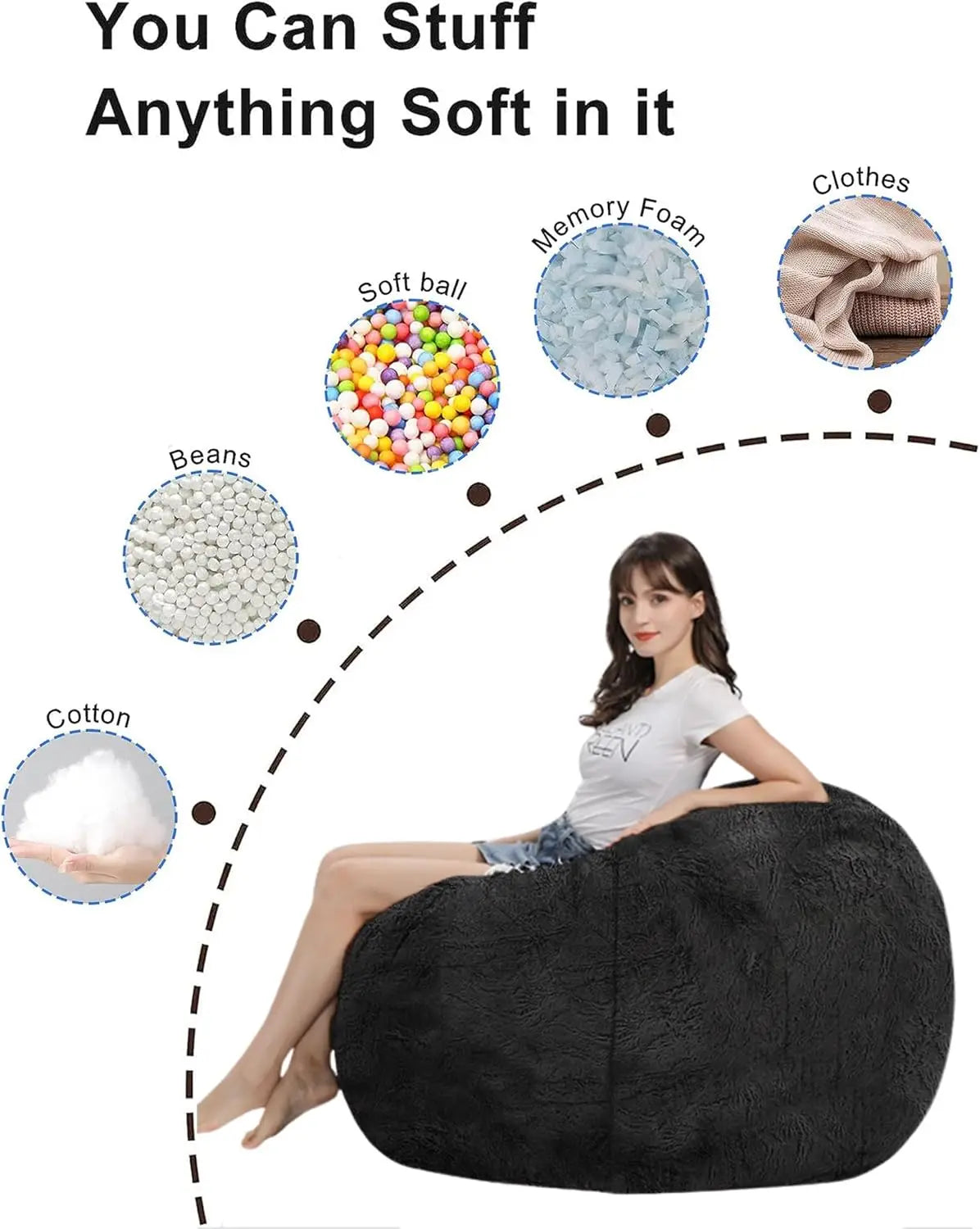 Everyday EssentialsOnline Bean Bag Chair Giant Round Comfy