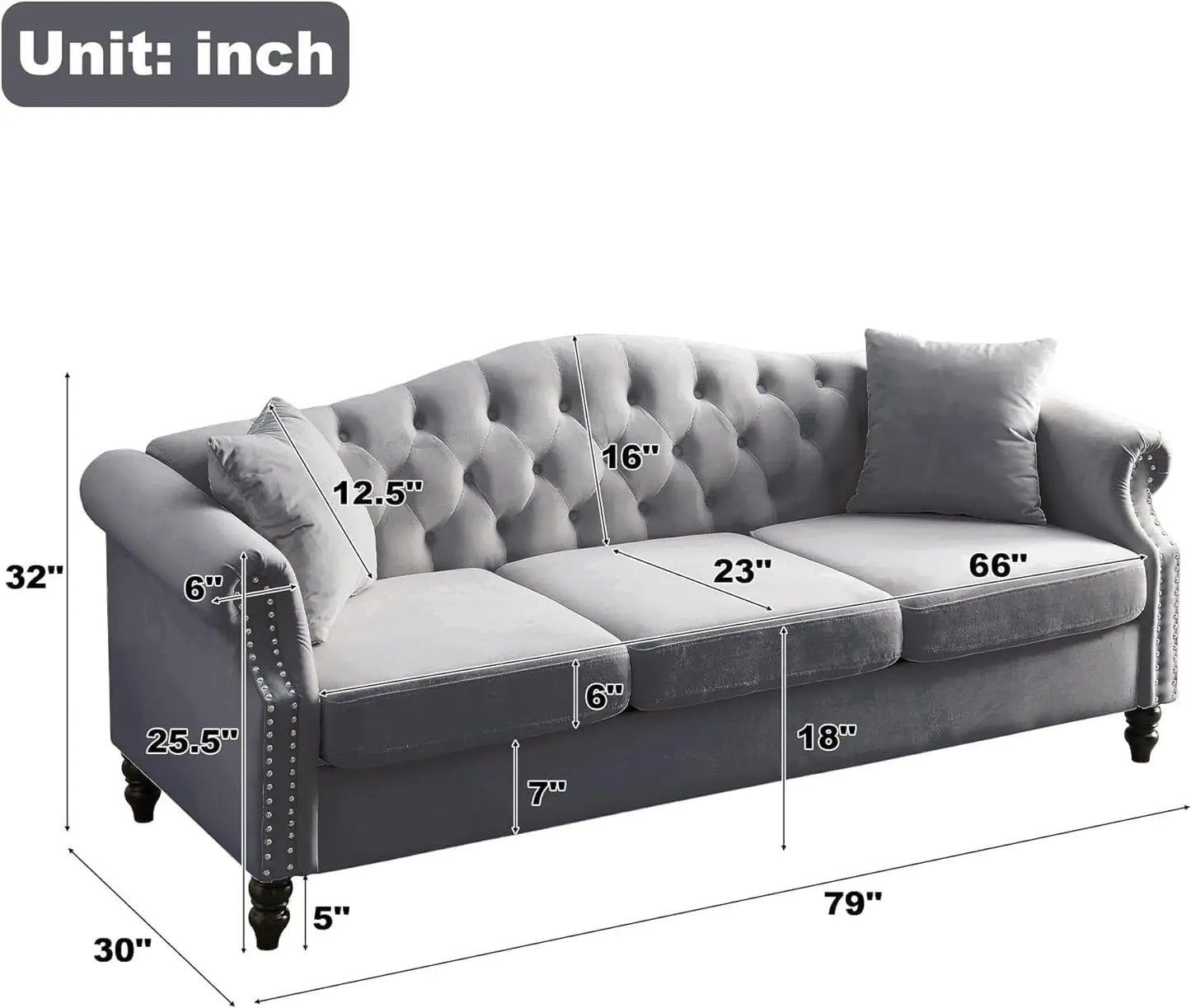 Everyday EssentialsOnline Chesterfield Velvet Sofa Set