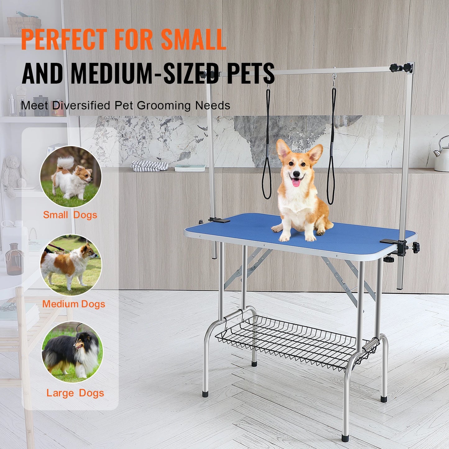 SucceBuy Pet Grooming Table Foldable Arms Clamp Dog Stand