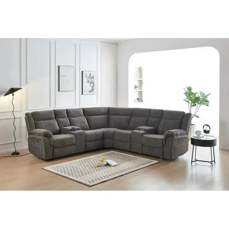 YUJINGXI RPD4 Reclining Sectional Sofa With USB Port