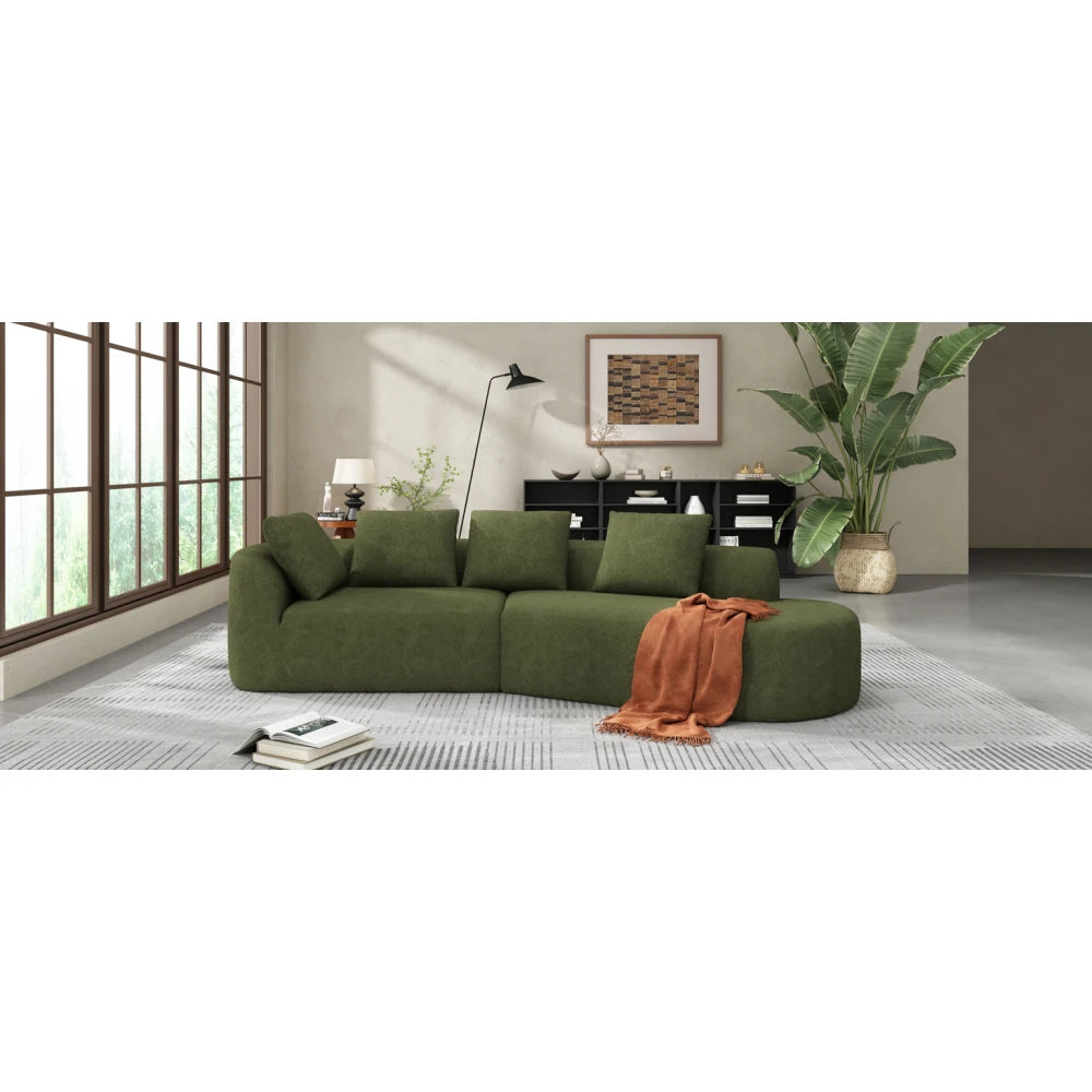 MLG Curved Sectional Sofa Modern LShaped 2 Piece Set
