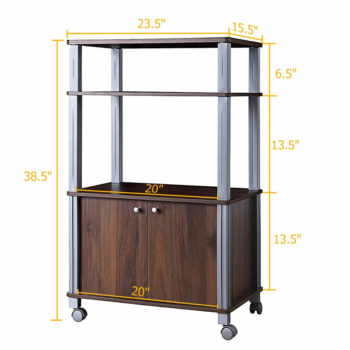 Everyday EssentialsOnline Bakers Rack Microwave Stand Walnut