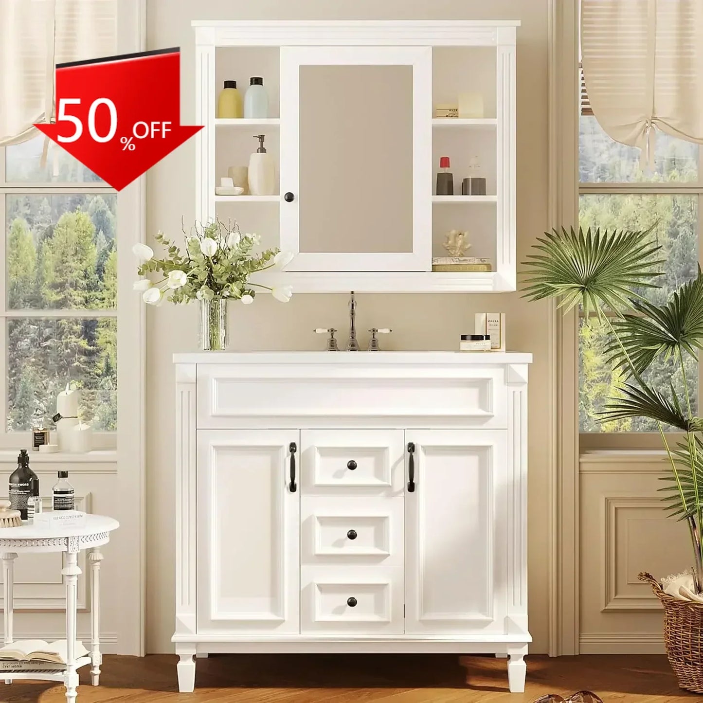 Everyday EssentialsOnline Bath Vanity Sink Mirror Cabinet