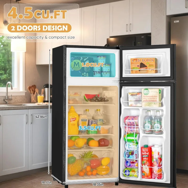 XMSJ 4.5 Cu Ft Mini Fridge with Freezer for Any Space