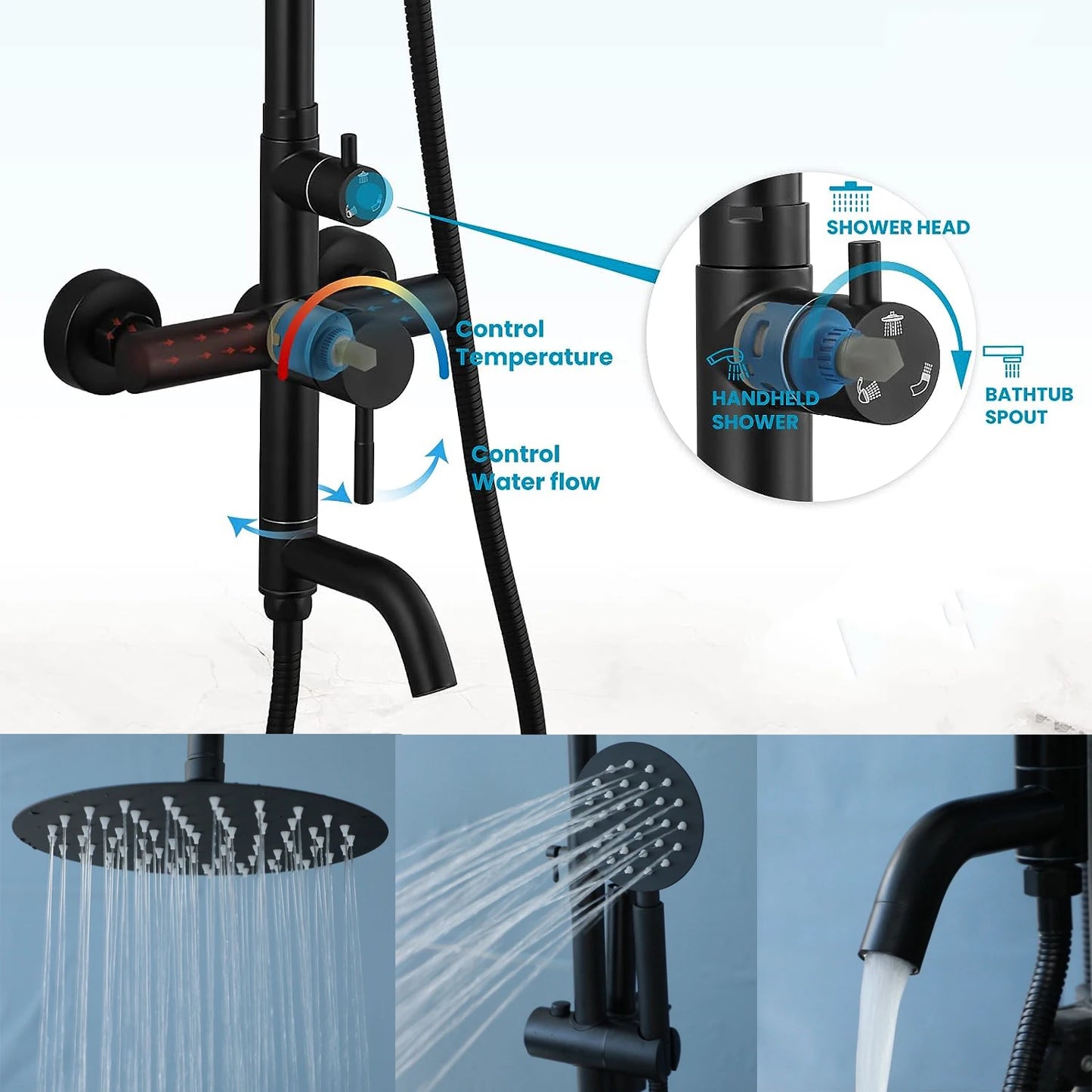 Everyday EssentialsOnline ZAPPO Shower Faucet 3 Function