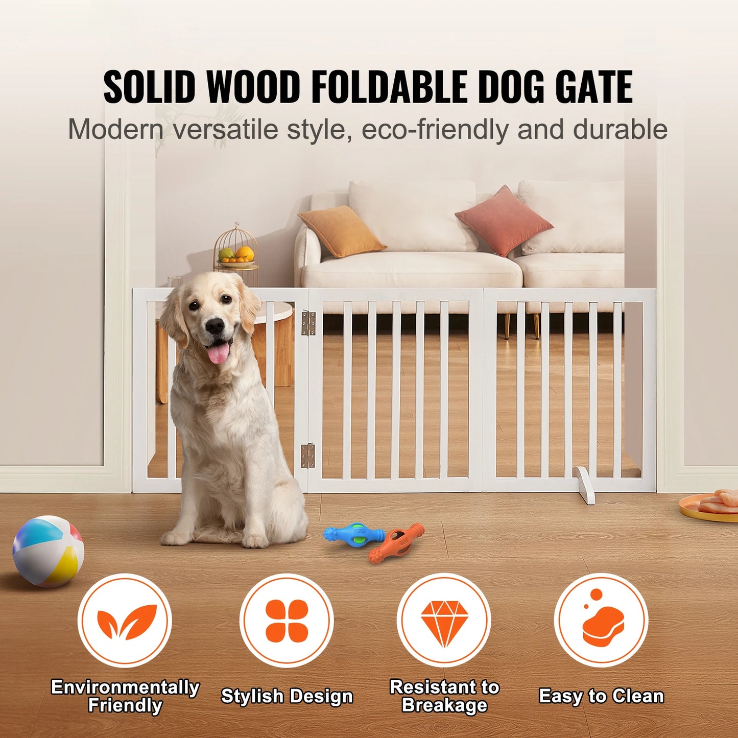 SucceBuy Freestanding Dog Gate Foldable Pet Barrier Narrow