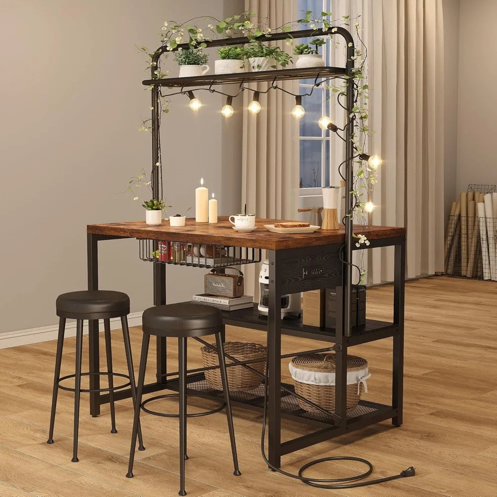 Everyday EssentialsOnline Rustic Kitchen Island With Outlet