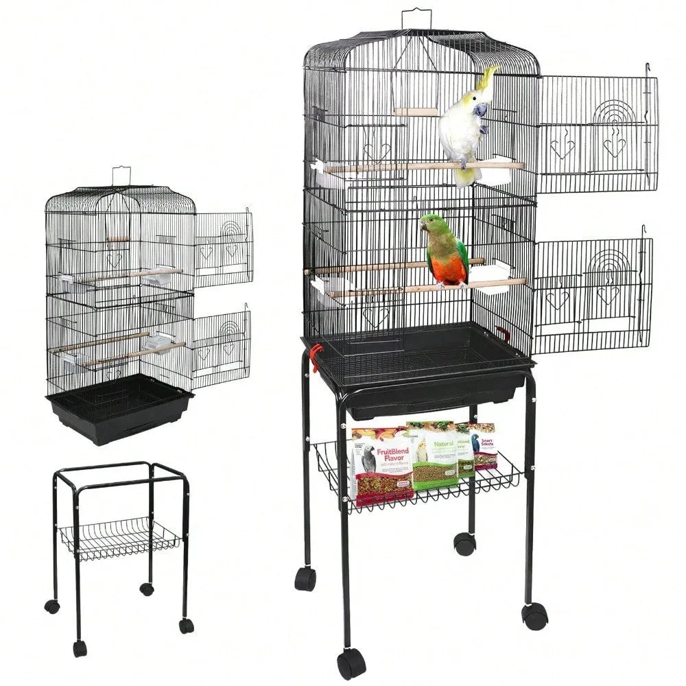 Everyday EssentialsOnline Rooling Bird Cage With Stand Tray