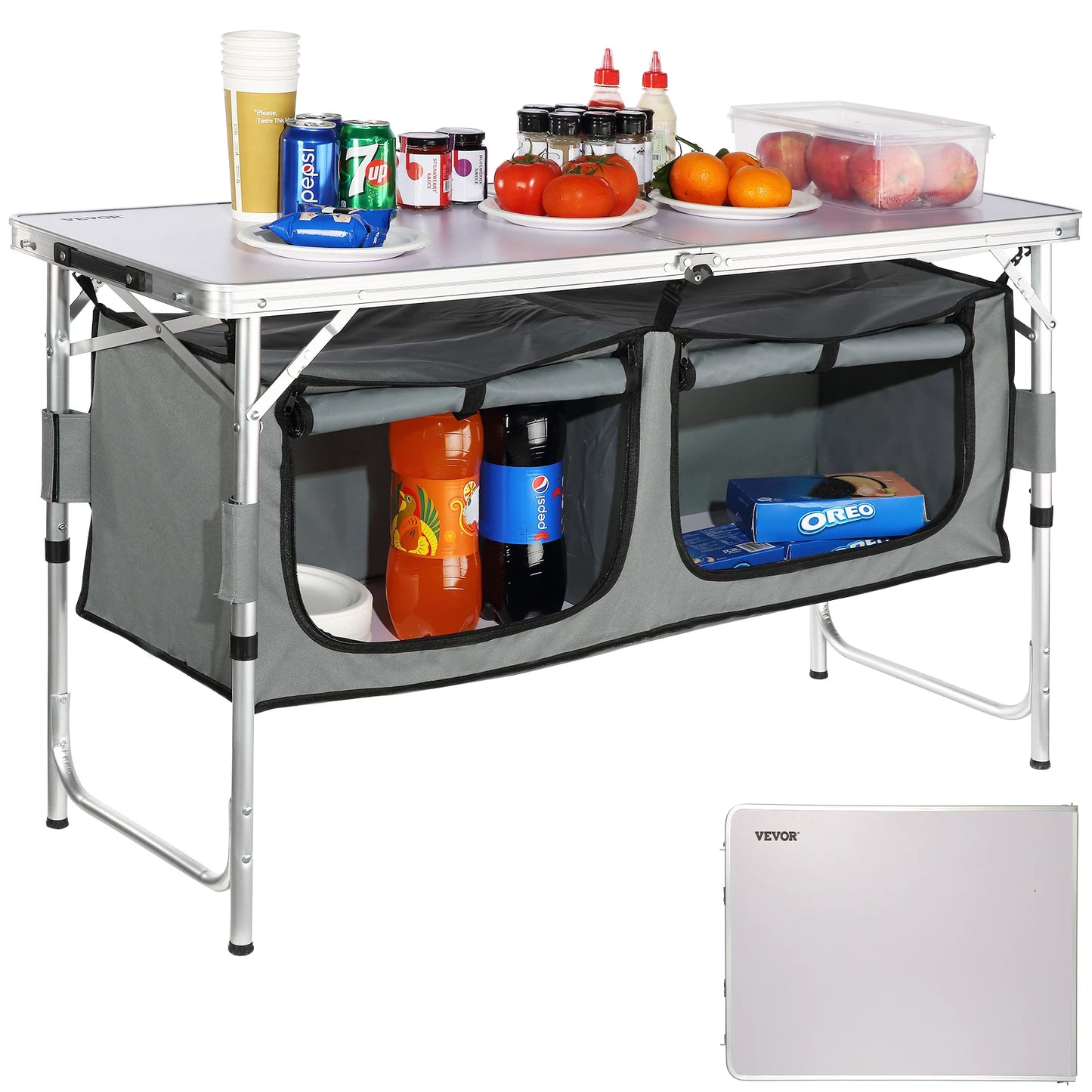 VEVOR Camping Kitchen Table Quick Set Folding Outdoor Table