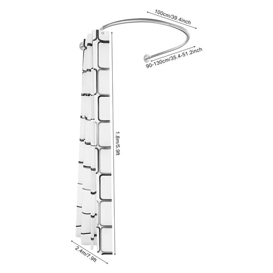 Craft of Weaving Stainless Curved Corner Shower Curtain Rod