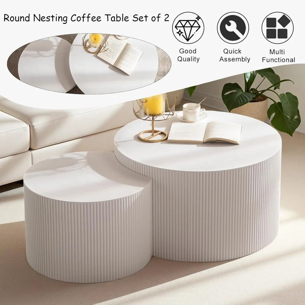 Everyday EssentialsOnline Nesting Coffee Tables Set 2 Wood