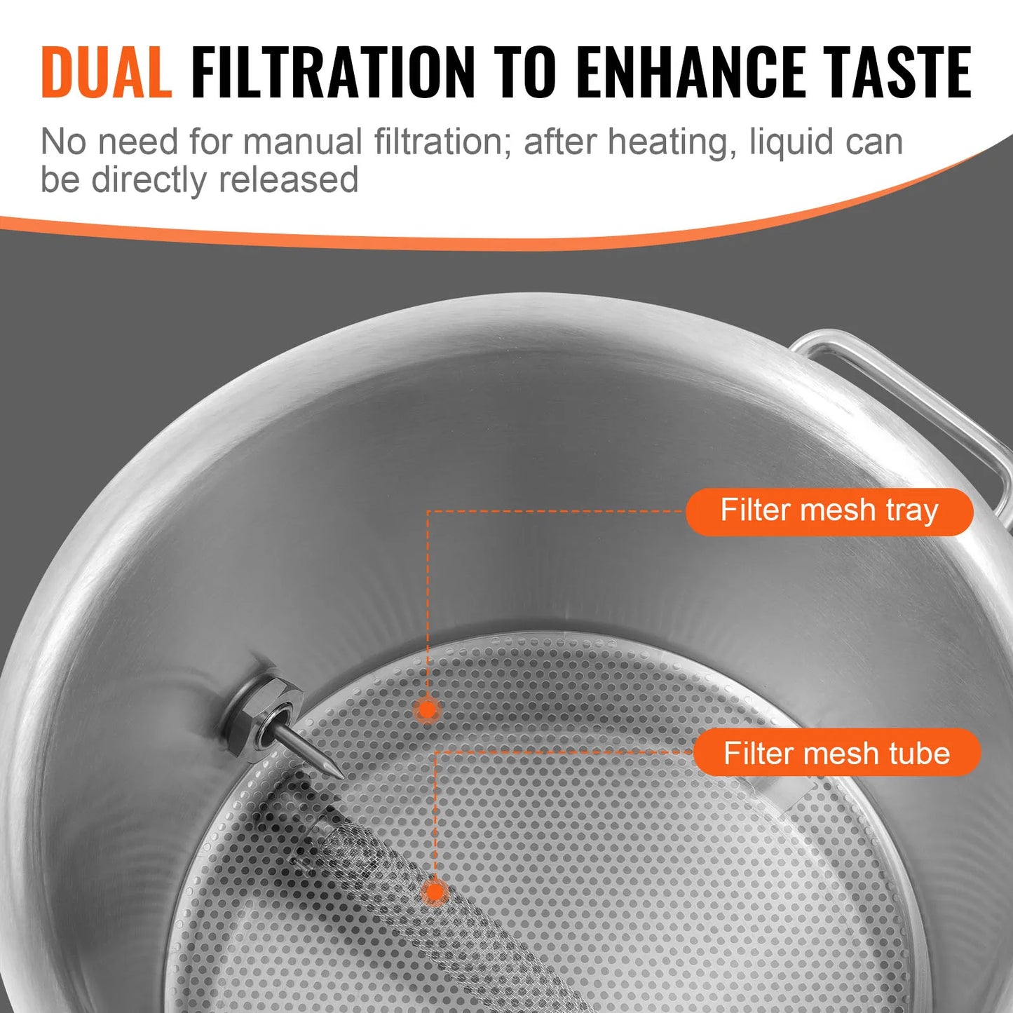 SucceBuy Stainless Steel Kettle Brewing Pot Tri Ply Bottom