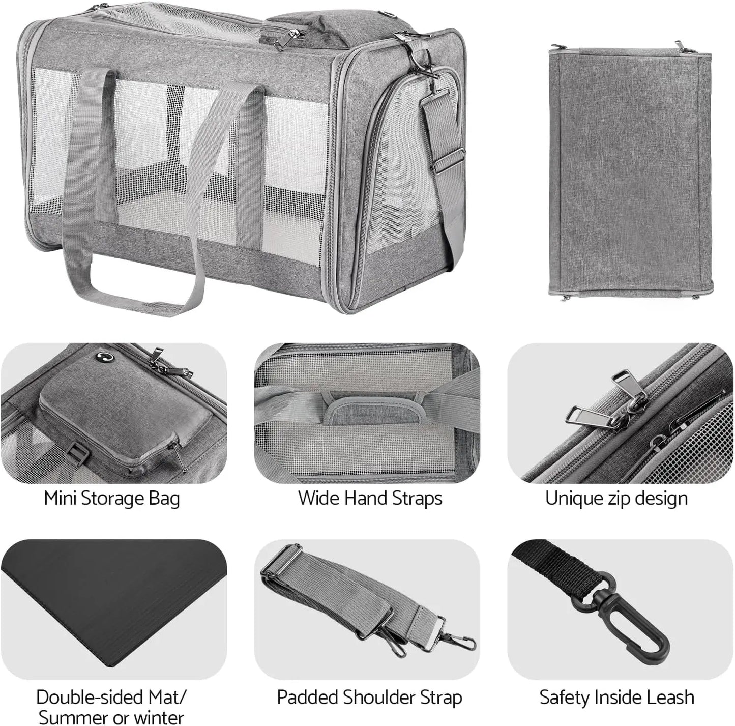 Breed Airline Approved Soft Pet Carrier For Cats And Dogs
