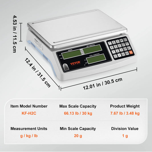 SucceBuy 30kg 1g Precision LCD Digital Counting Scale