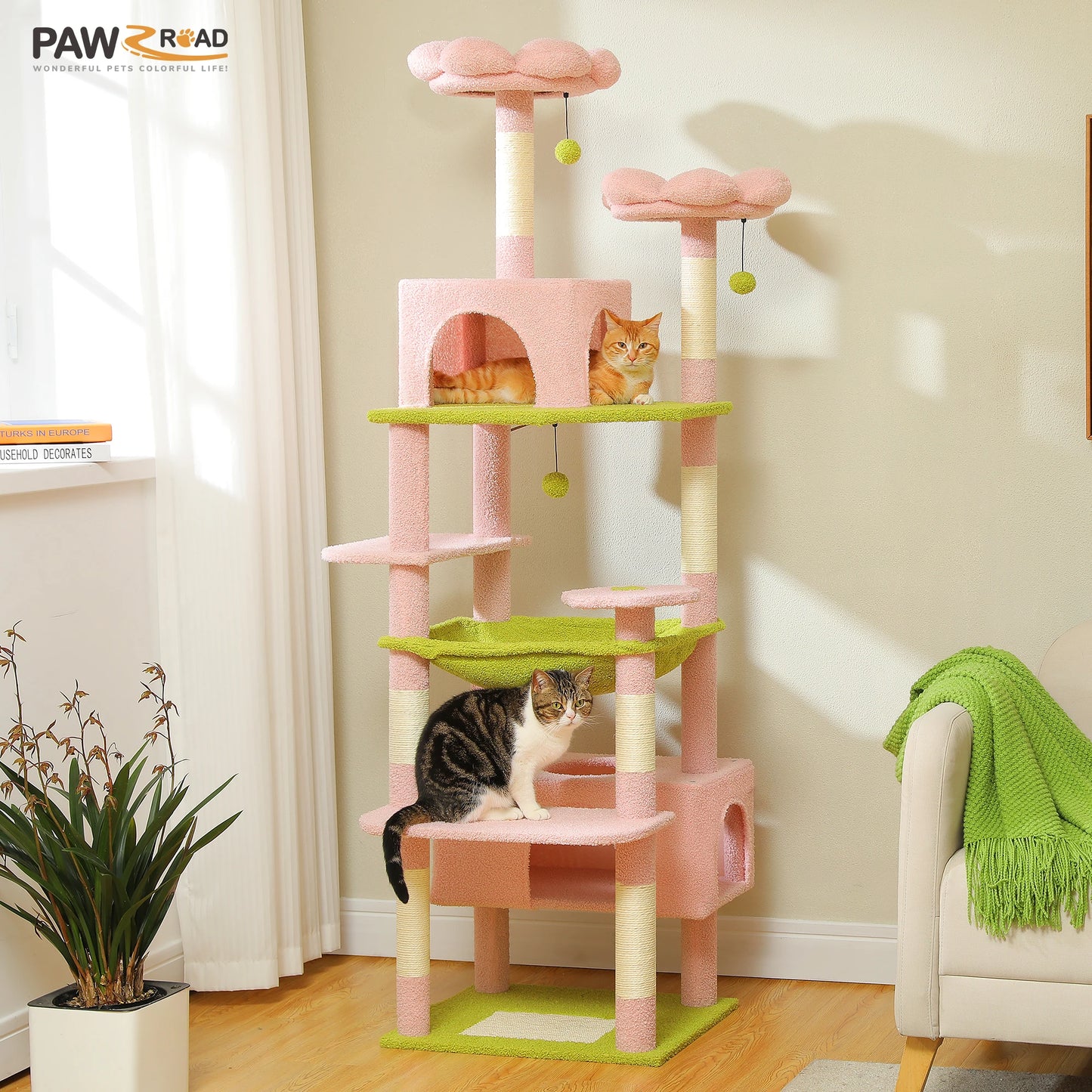 PAWZ Road Cat Tower With Sisal Scratching Posts Indoor