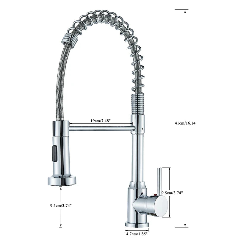 Wanmivezlo Pull Down Kitchen Faucet Stainless Steel Handle