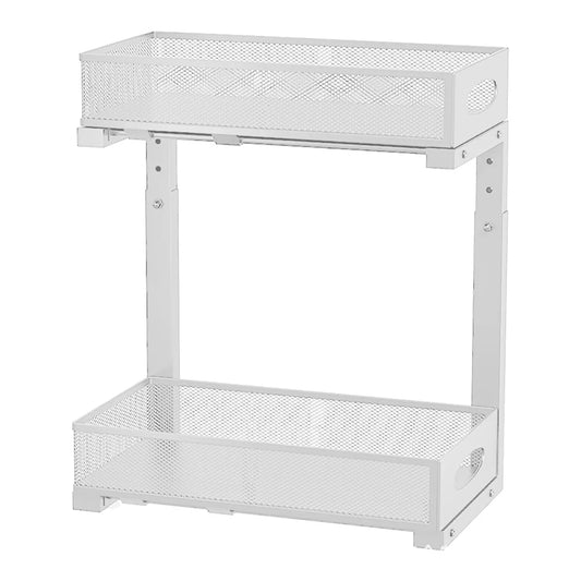 HimissHign 2 Tier Under Sink Organizer With Sliding Drawer