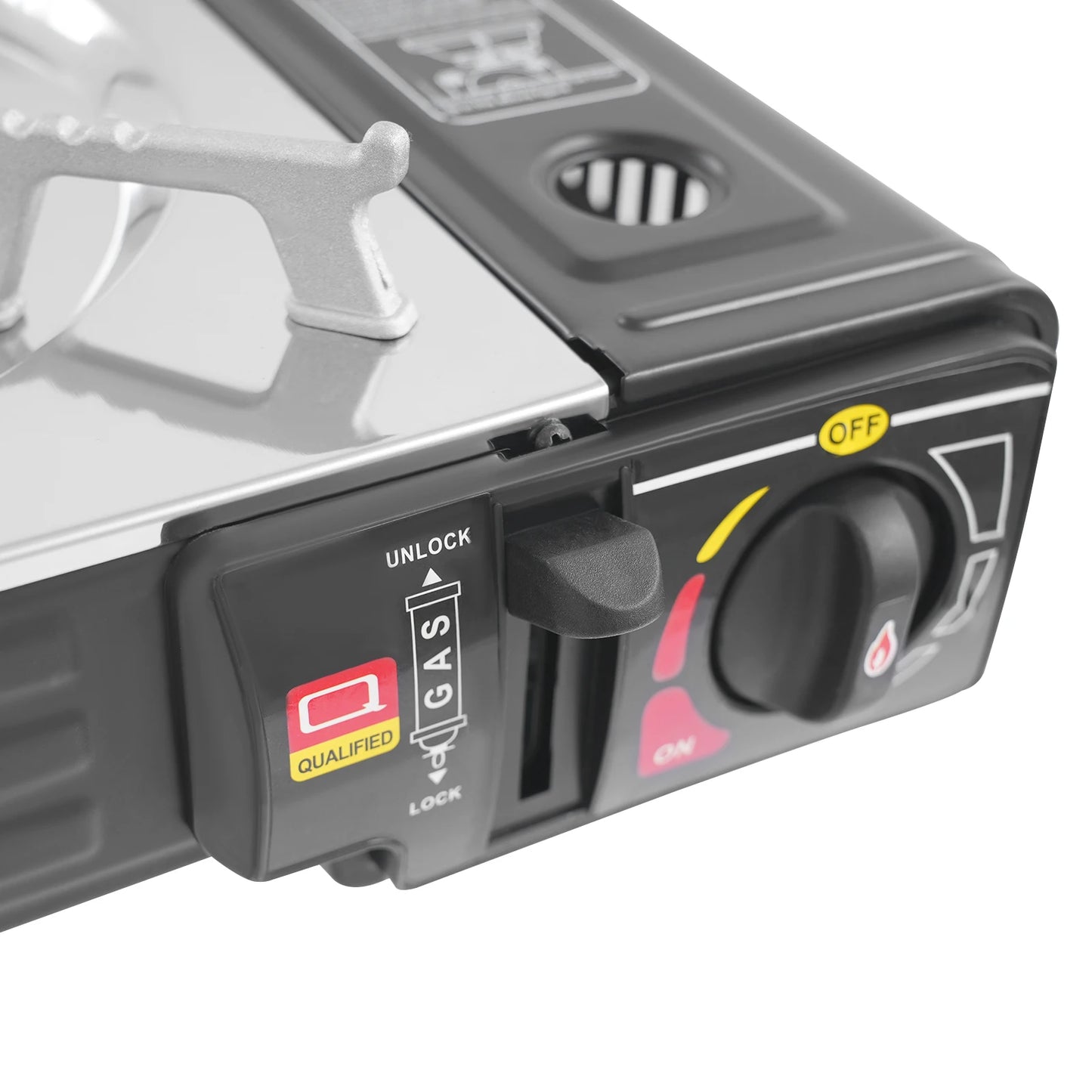 2 Burner Camping Butane Stove With Grill Pan For Cooking