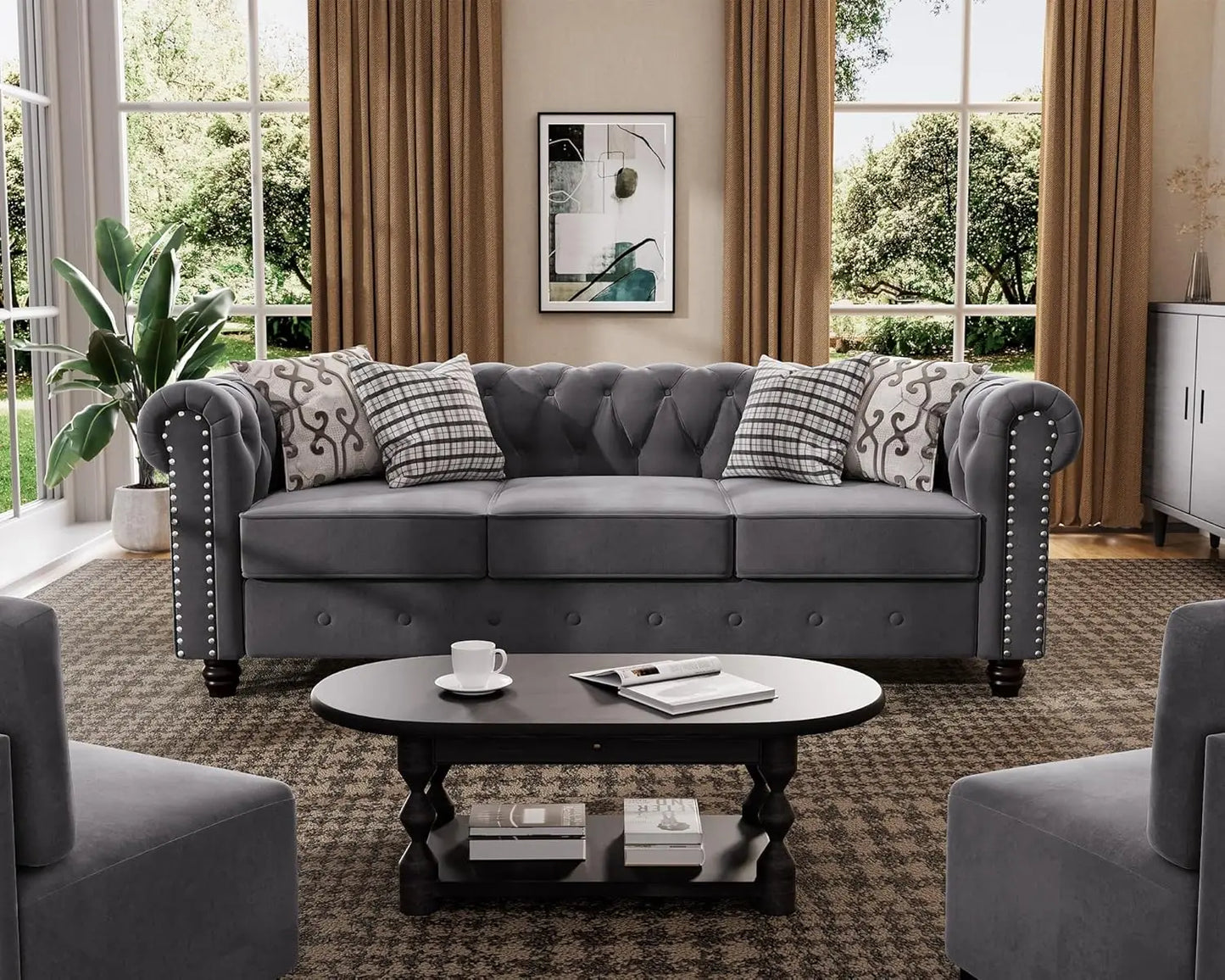 Everyday EssentialsOnline Chesterfield Sofa Set Tufted