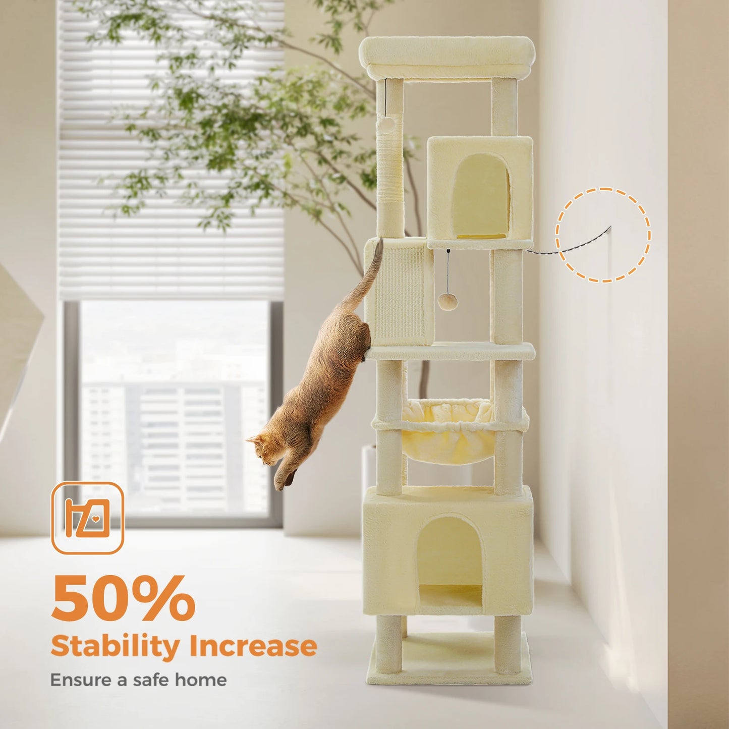 Speedy Pet Cat Tree Tower With Scratching Post Perch