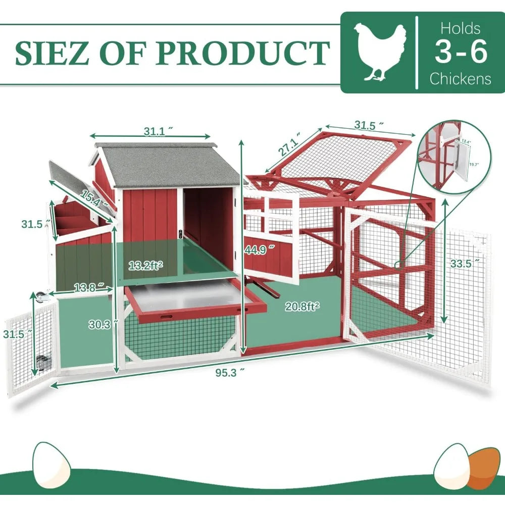 Everyday EssentialsOnline Poultry Coop With Run Nest Boxes
