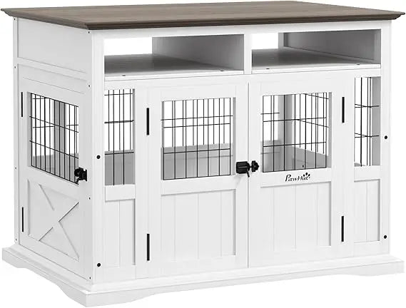 DAFIFY Dog Crate Table With Storage And Double Doors