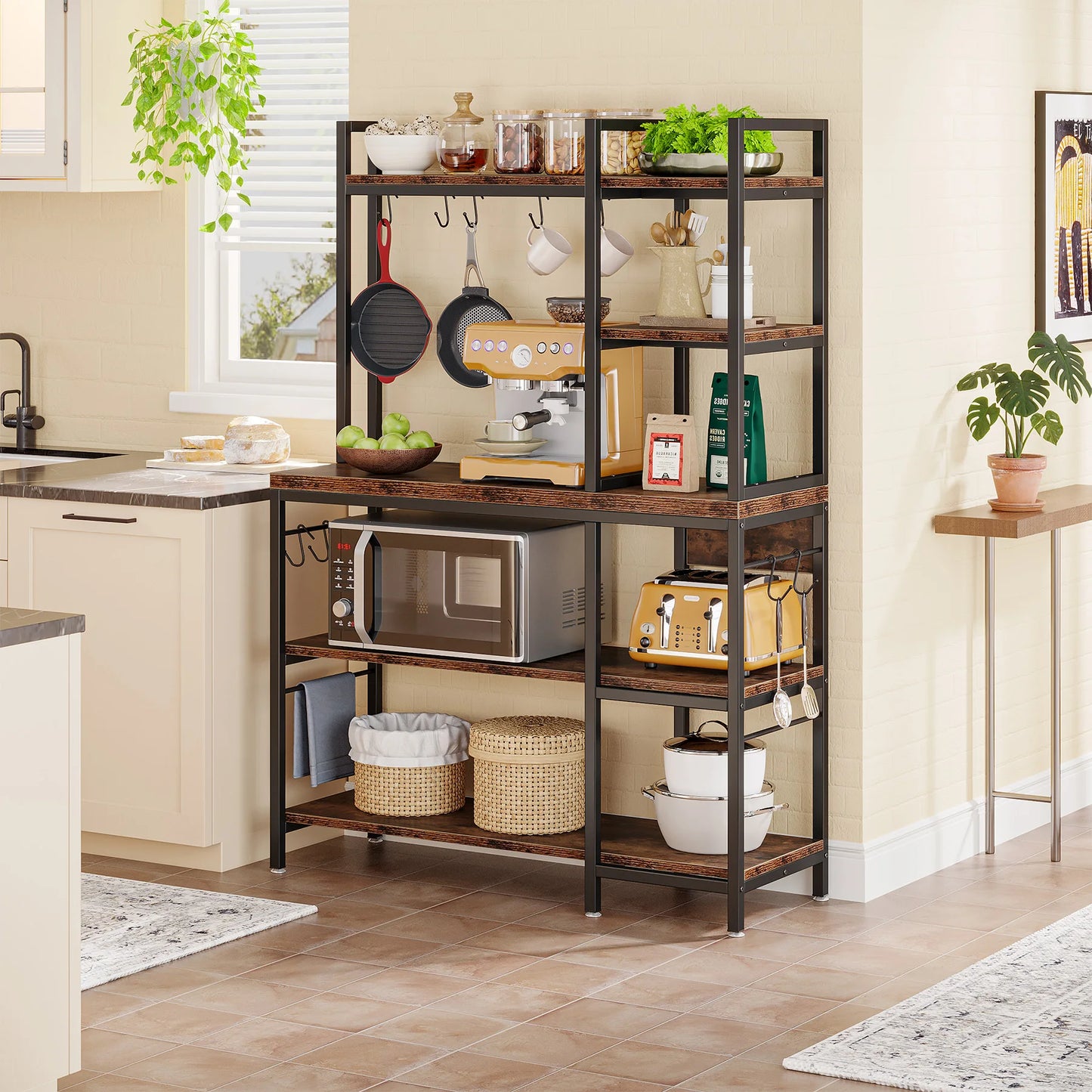 Tribesigns Kitchen Bakers Rack With Storage Shelves