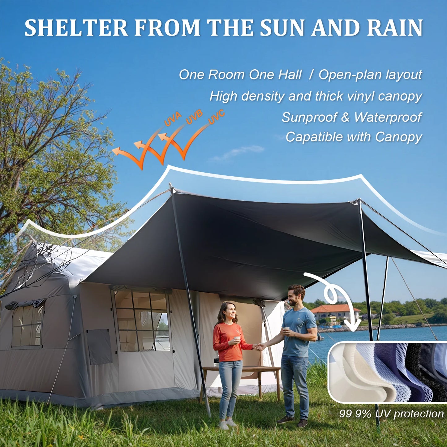 Everyday Essentials Inflatable Camping Tent Blackout Canopy