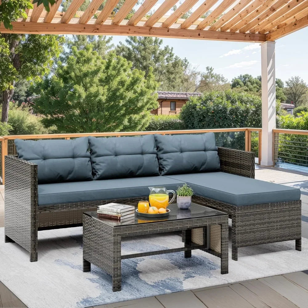 ANGDUO Outdoor Patio Furniture Set Cushions Included