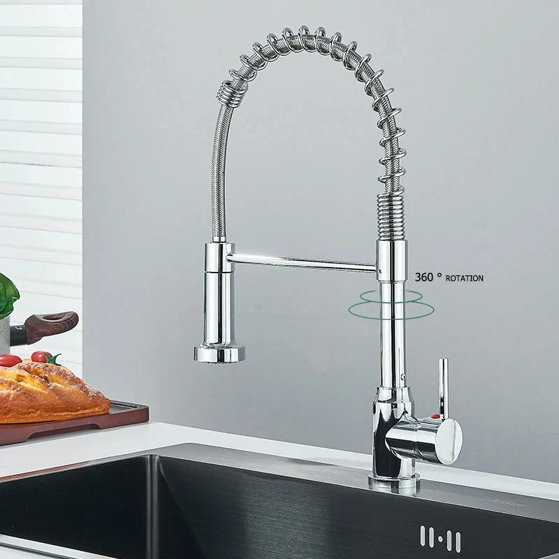 Wanmivezlo Pull Down Kitchen Faucet Stainless Steel Handle