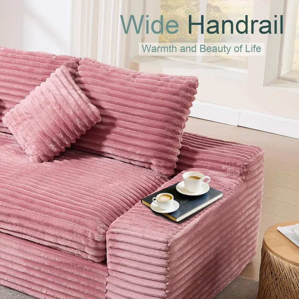 Cloud Inspired Sectional Sofa With L Shaped Chaise Lounge