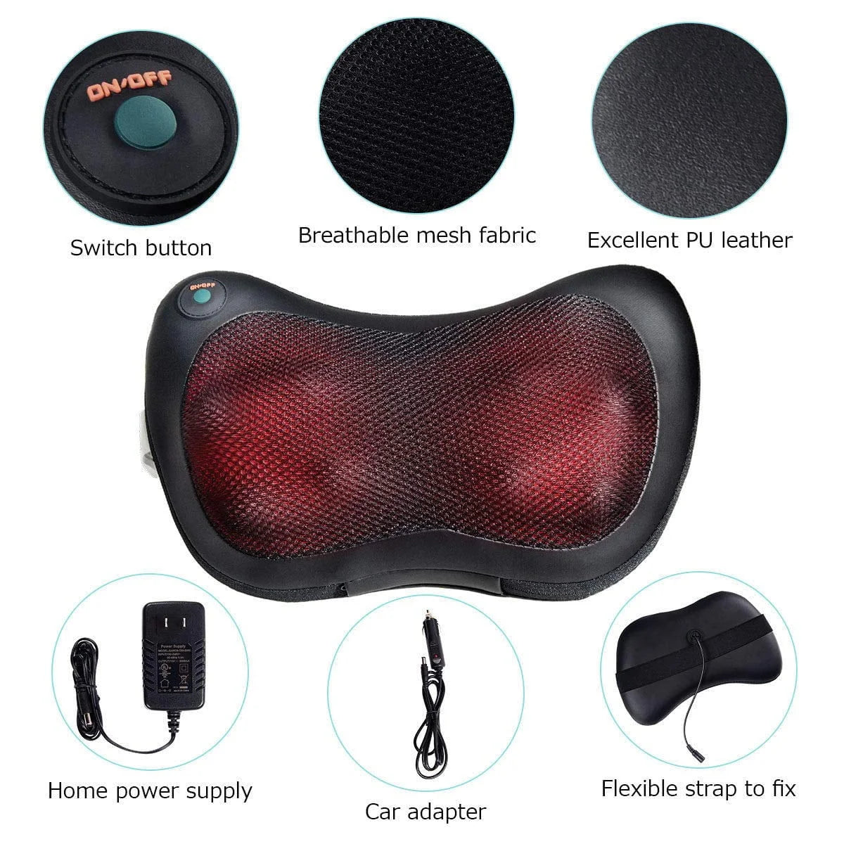 UNOISETION 8 Head Electric Back Massager With Heat Therapy
