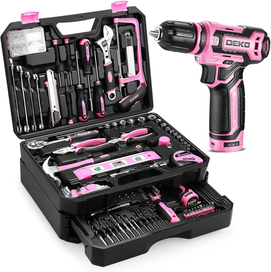DEKODIY Home Mechanic Toolbox With 12V Cordless Drill