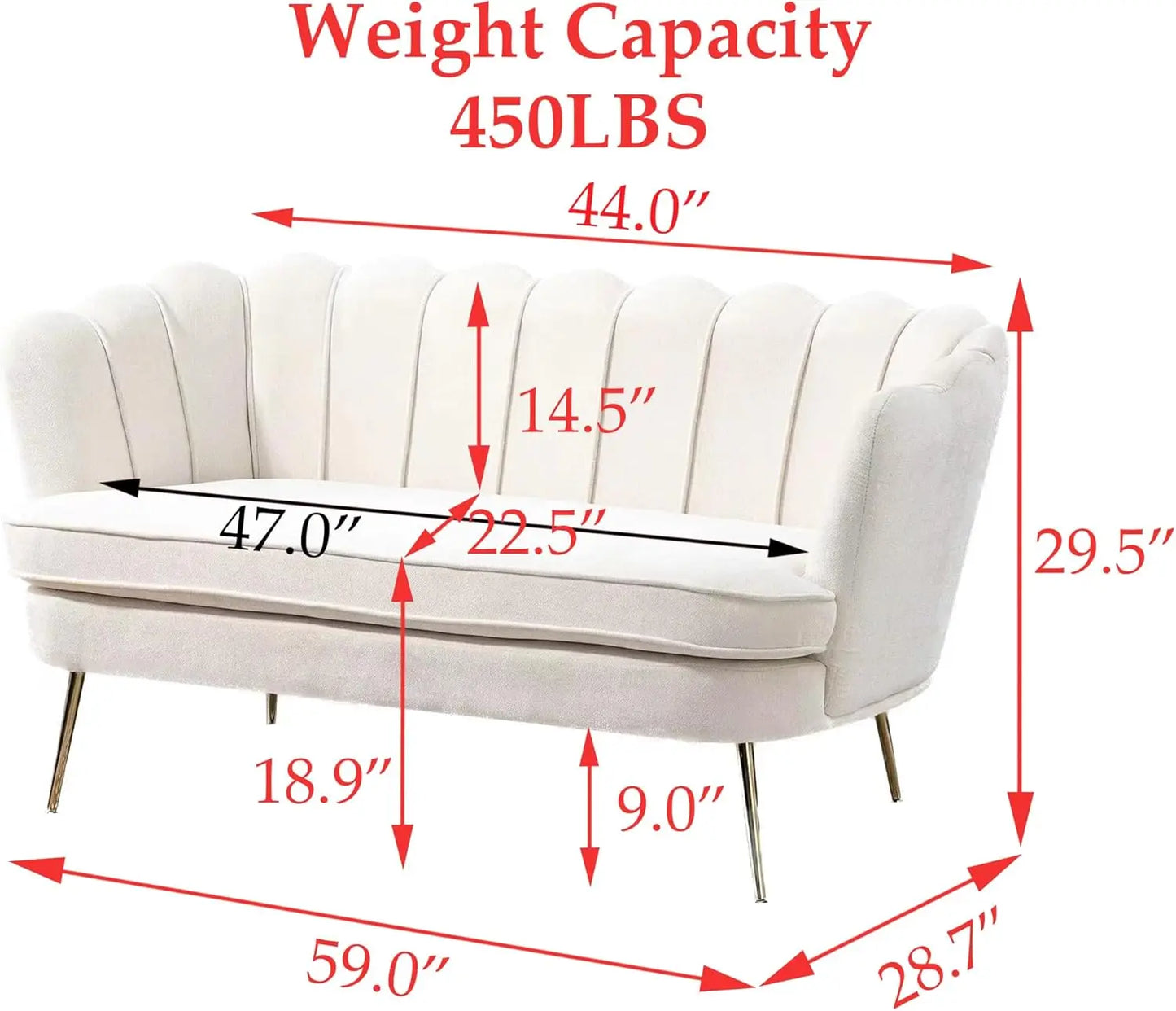 Everyday EssentialsOnline Modern Chenille Loveseat Sofa