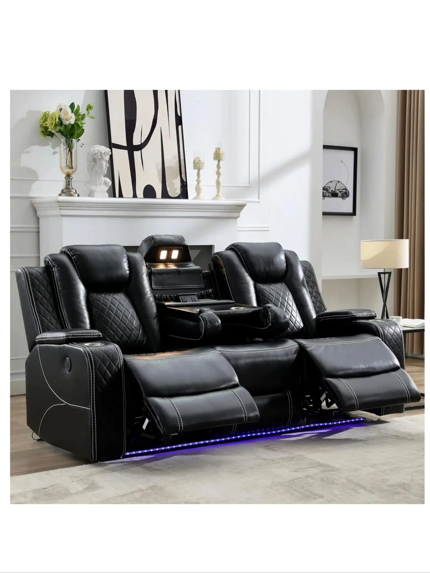 Everyday EssentialsOnline 3 Seat Power Reclining Sofa USB C