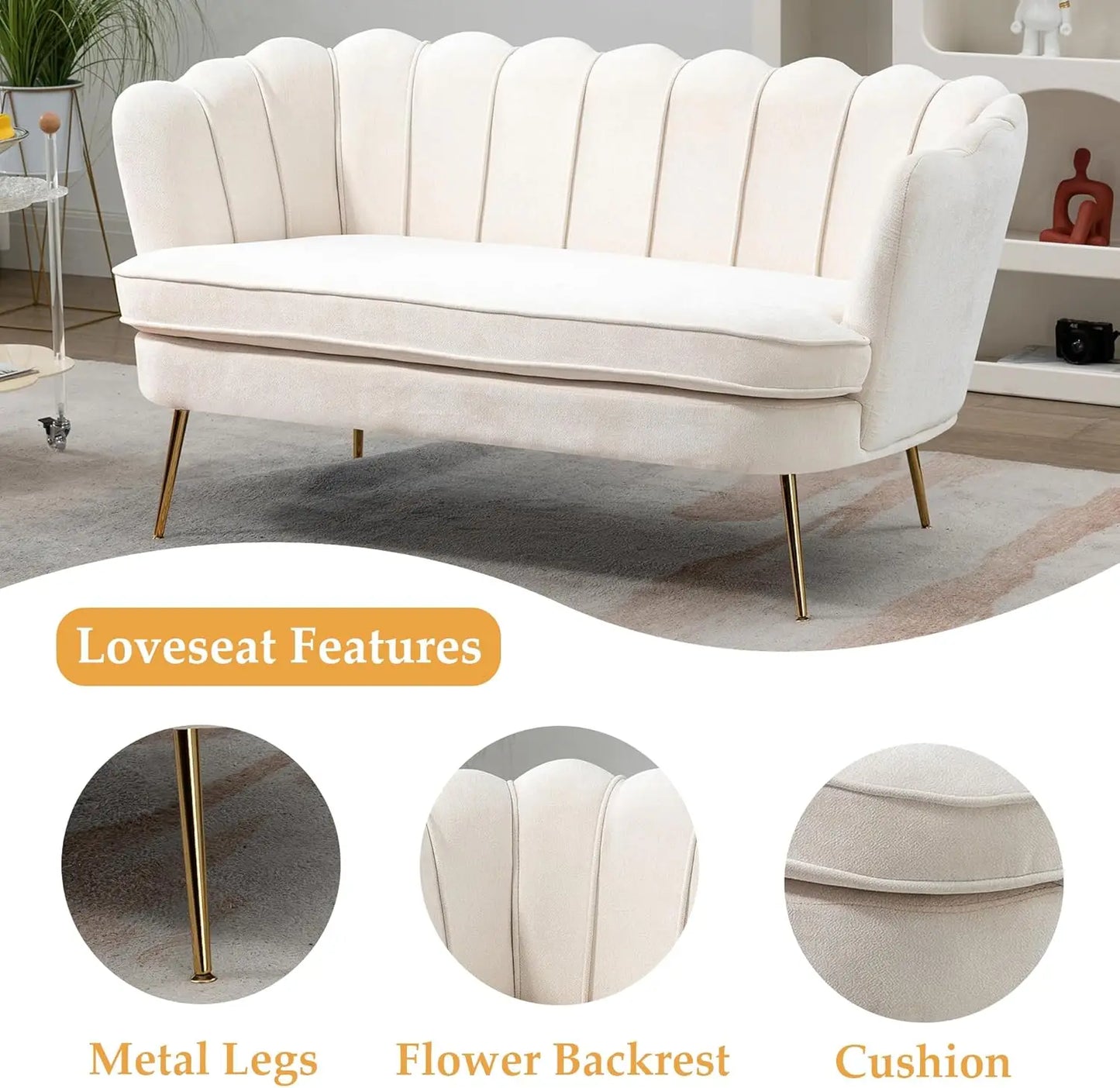 Everyday EssentialsOnline Modern Chenille Loveseat Sofa