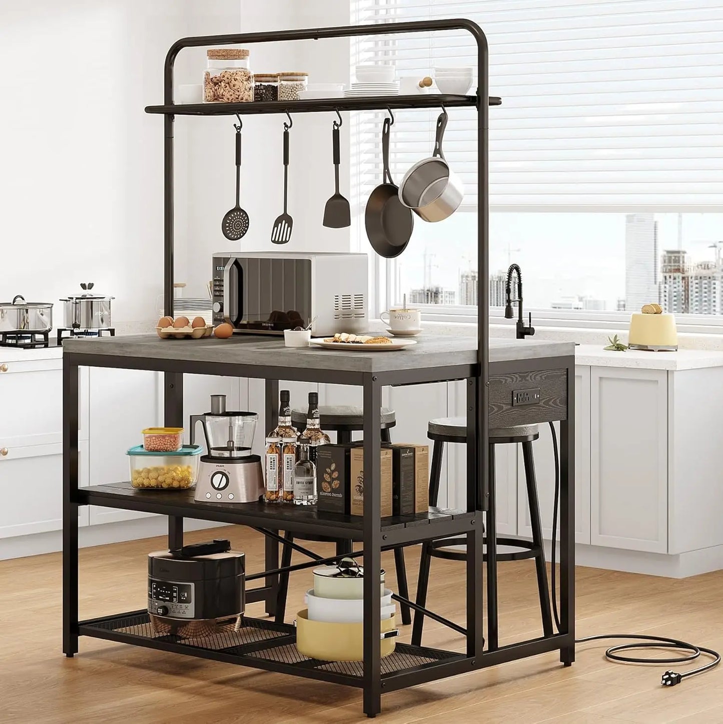 Everyday EssentialsOnline Rustic Kitchen Island With Outlet