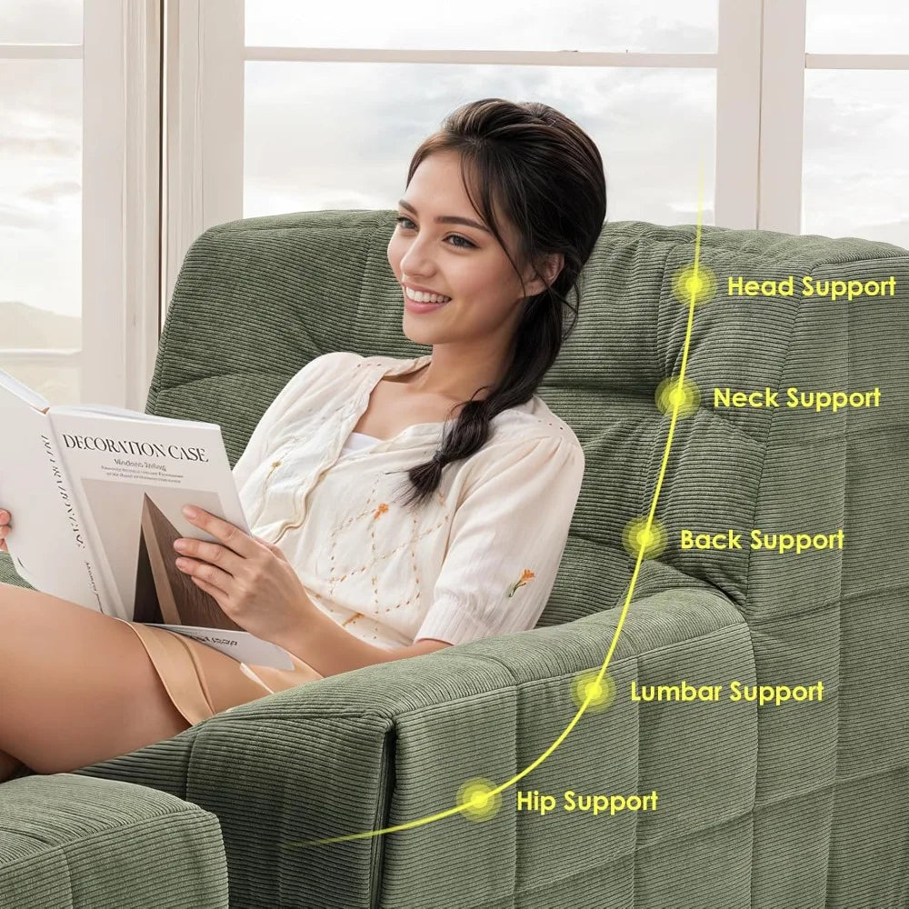 Guangbai Bean Bag Chair With Ottoman Memory Foam Sofa