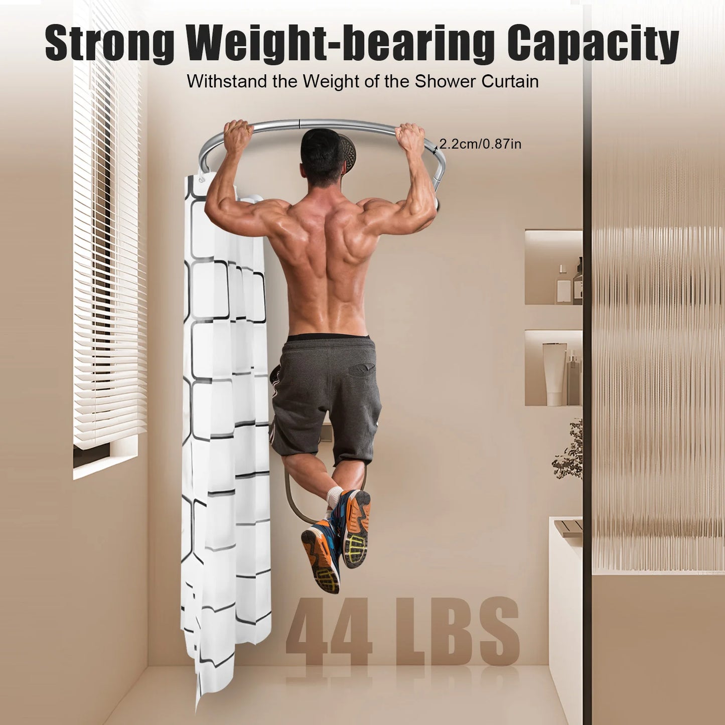 Craft of Weaving Stainless Curved Corner Shower Curtain Rod