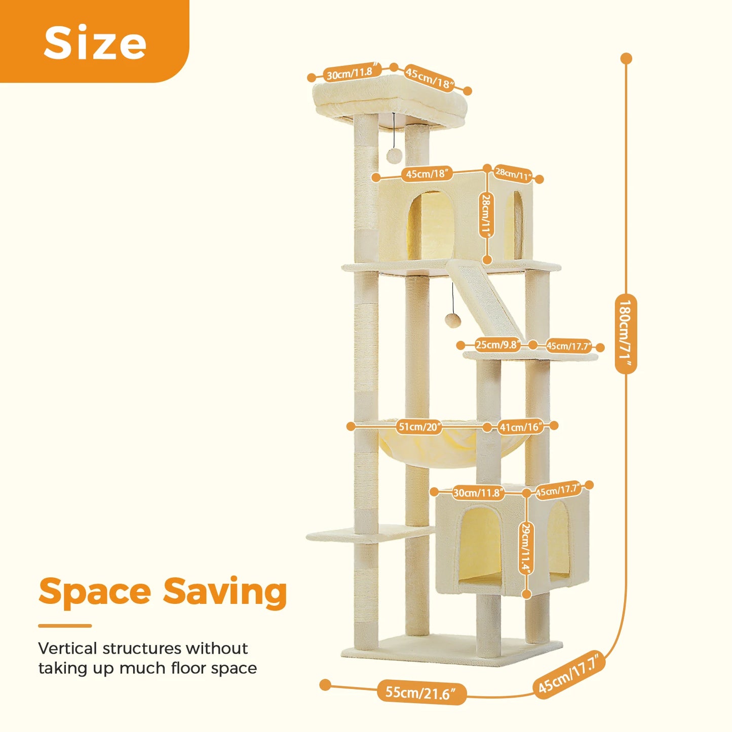 Speedy Pet Cat Tree Tower With Scratching Post Perch