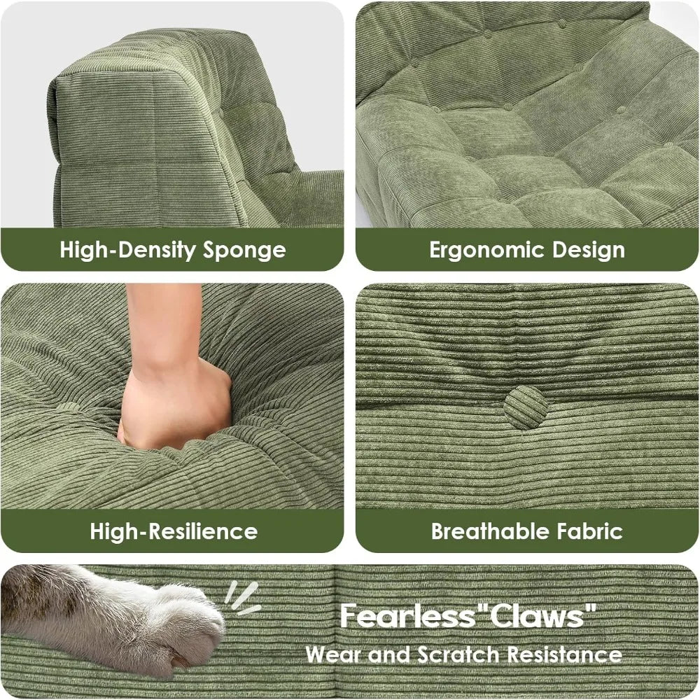 Guangbai Bean Bag Chair With Ottoman Memory Foam Sofa