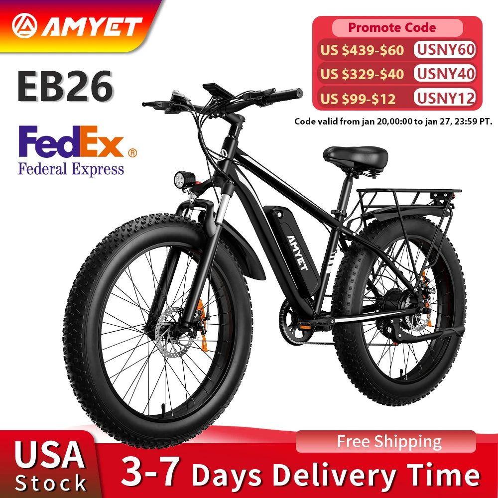 AMYET EB26 Electric Mountain Bike 1500W 48V Dual Shock