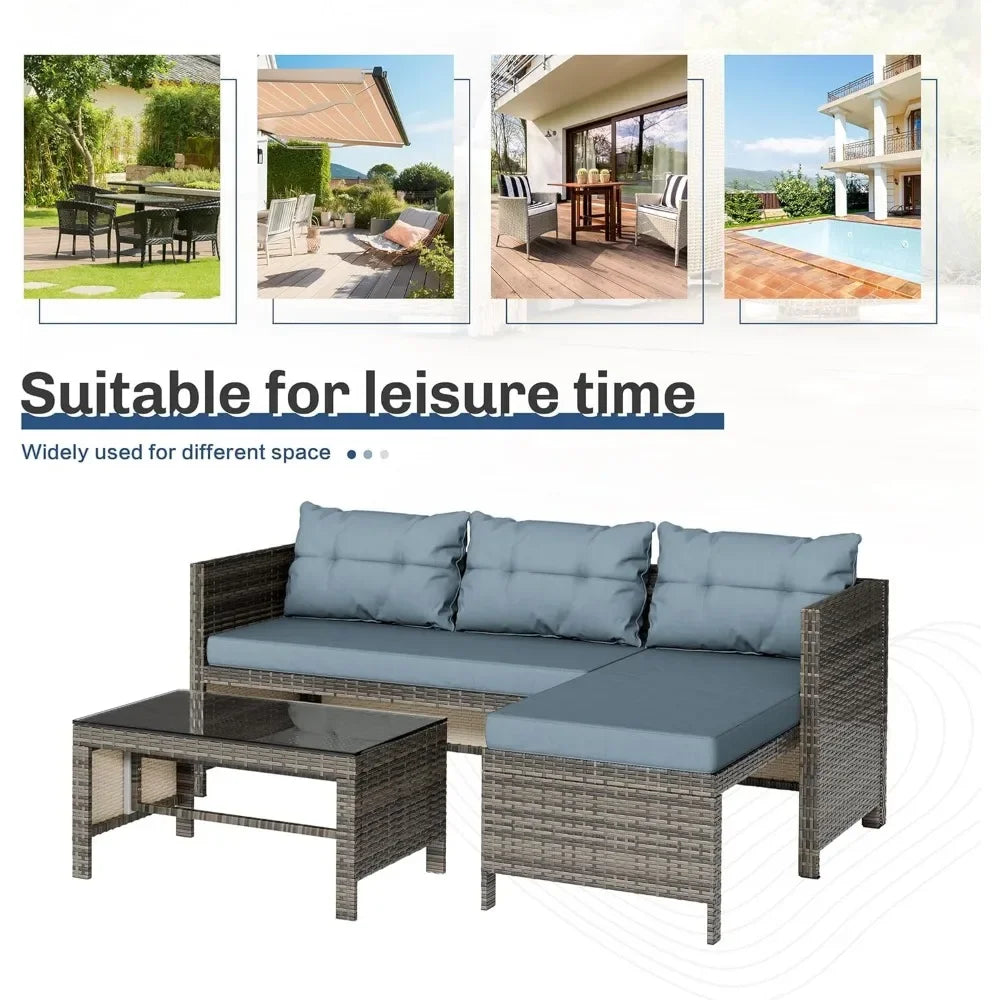 ANGDUO Outdoor Patio Furniture Set Cushions Included