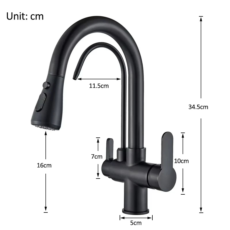 Wanmivezlo Brass Kitchen Faucet Purify Water Dual Handle