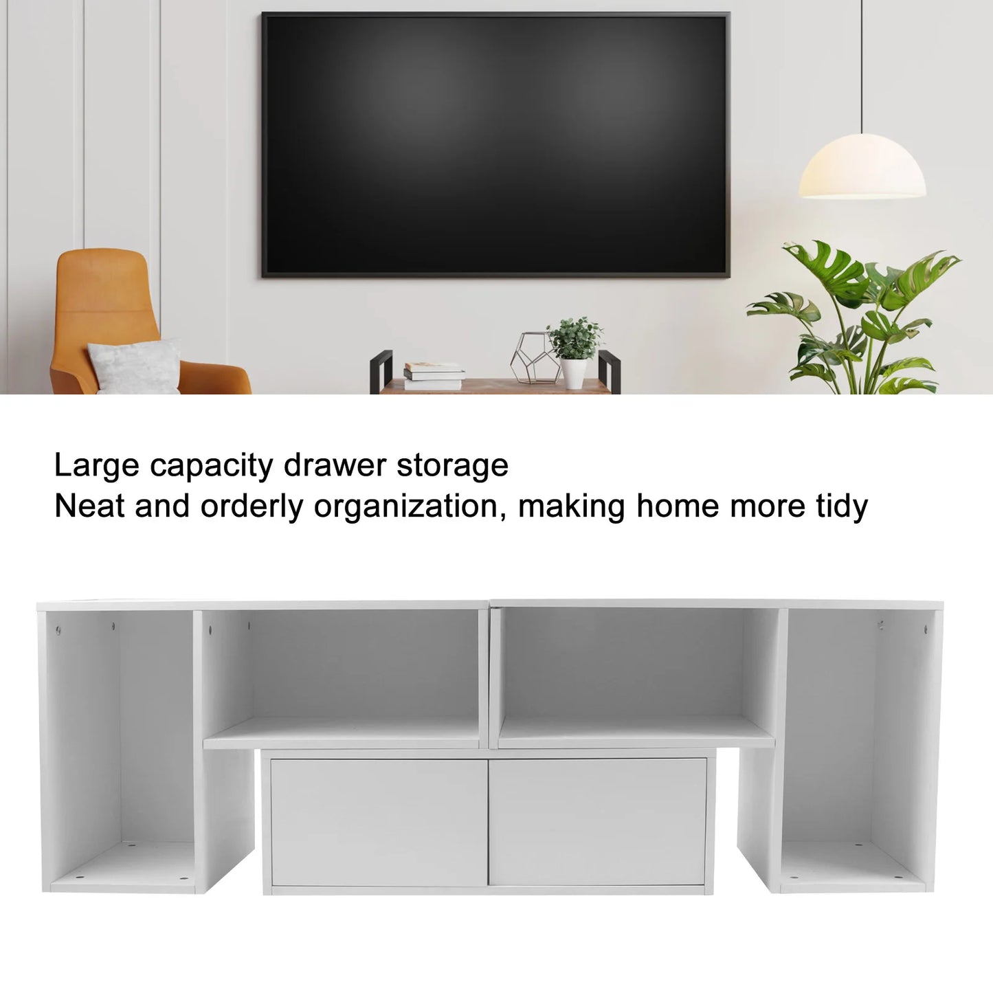 Board TV Cabinet Stand Panel Set with LED Light Drawer Living Room Home Furniture Board TV Cabinet Home Furniture Board TV Stand