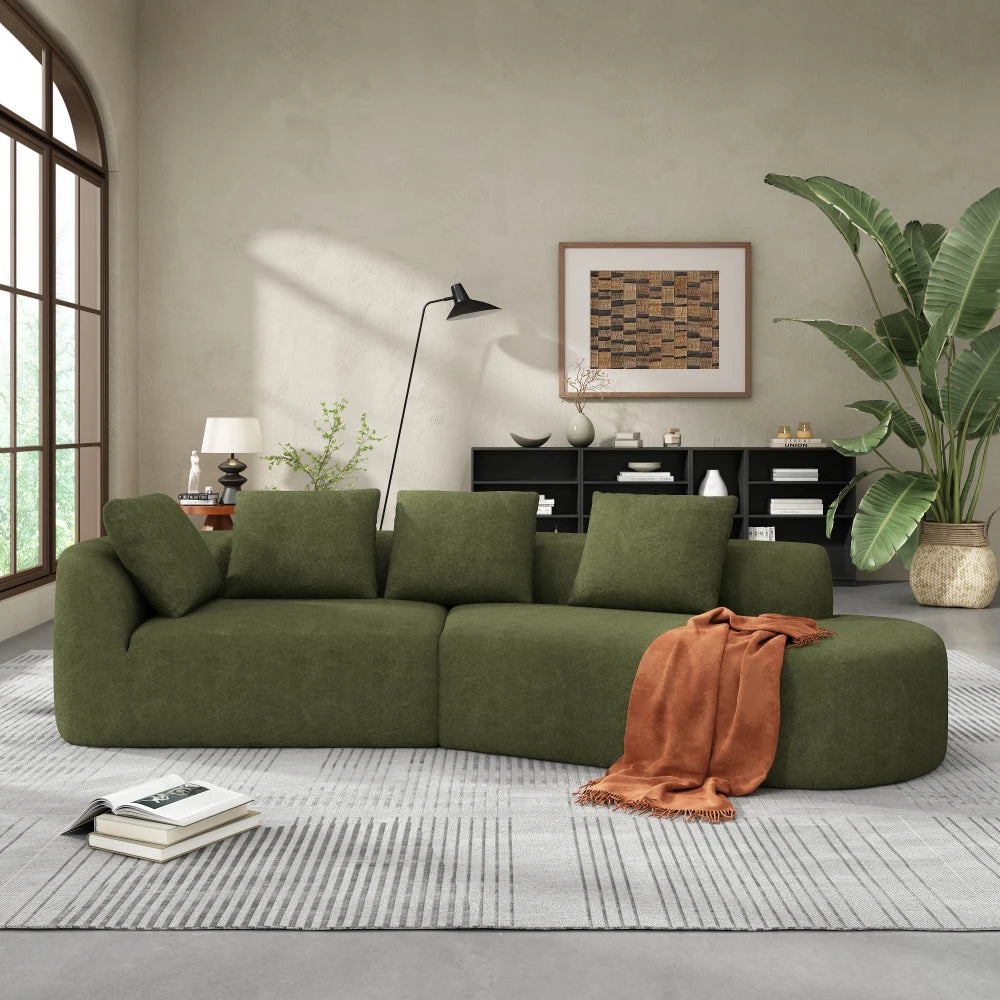 MLG Curved Sectional Sofa Modern LShaped 2 Piece Set