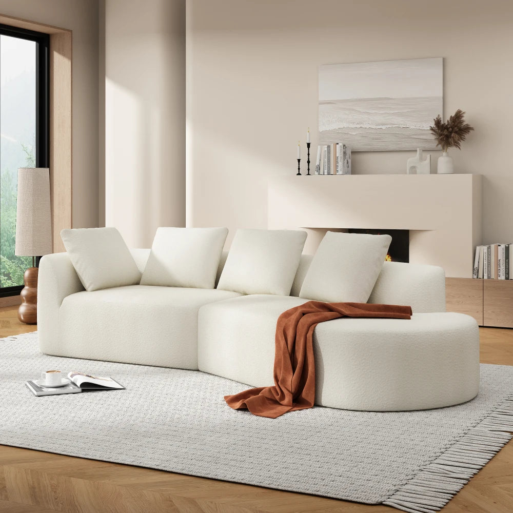 MLG Curved Sectional Sofa Modern LShaped 2 Piece Set