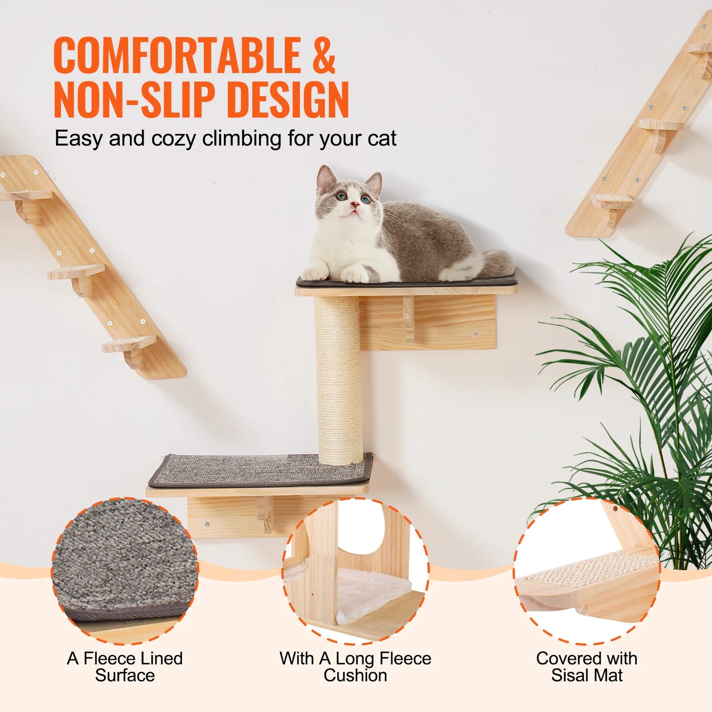 SucceBuy Wall Mounted Cat Shelves And Perches Cat Furniture