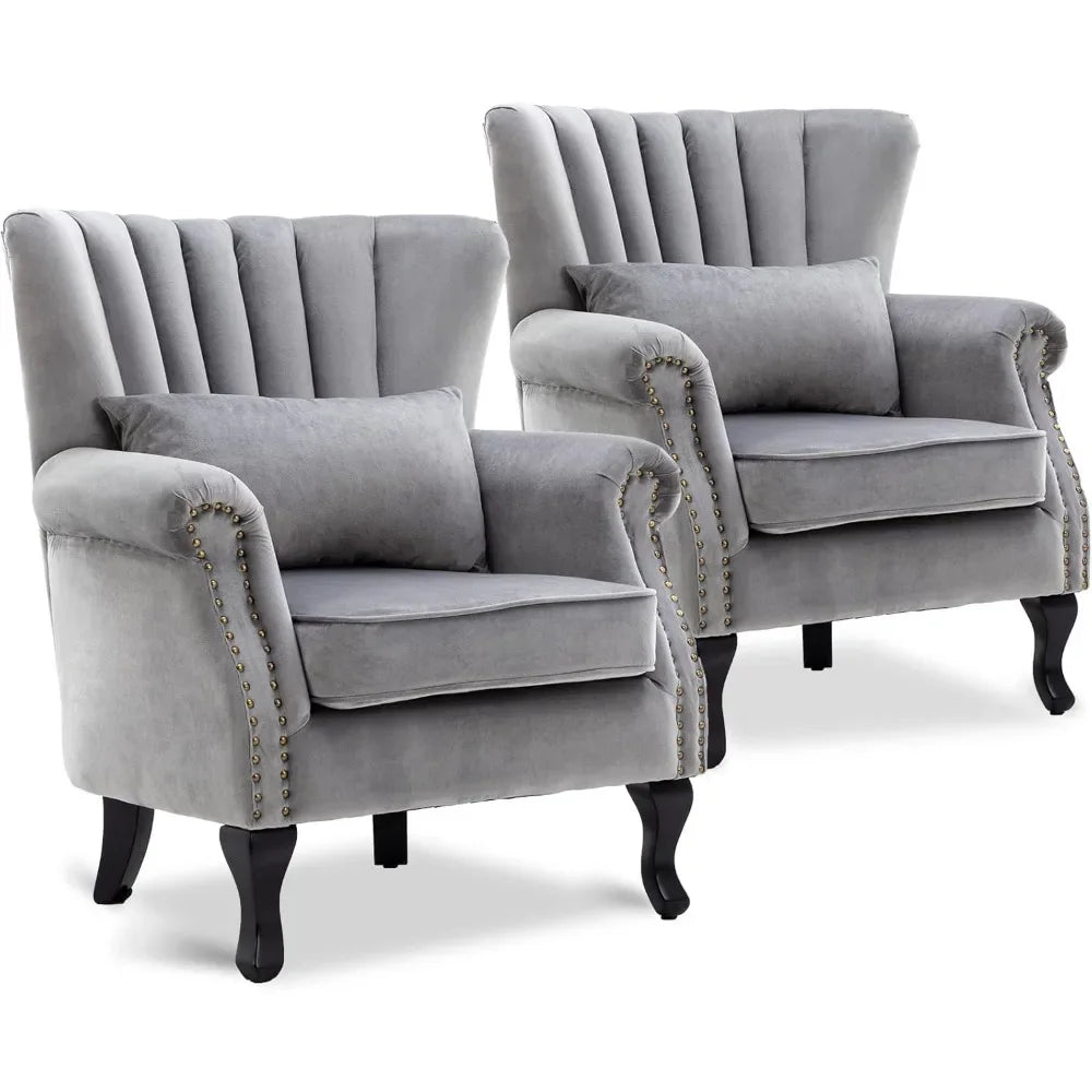 Accent Reading Arm Chairs Set Of 2 Midcentury Modern Chairs