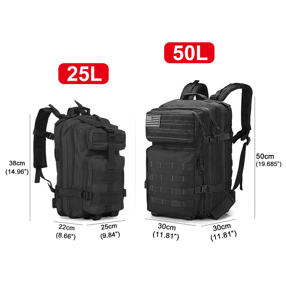 45L 25L Tactical Backpack Unisex Large Outdoor Travel Bags